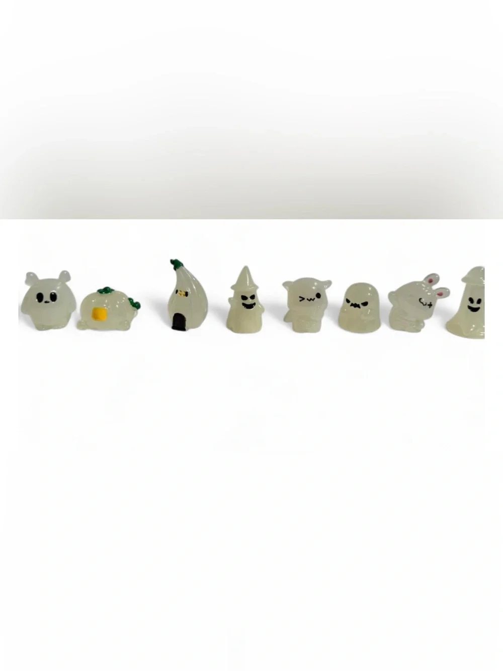 Glow in the Dark Halloween Miniature Figurine Lot Spooky Ghost Resin Decor 9pc